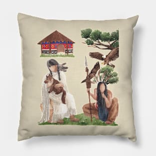 Native American Couple Pillow