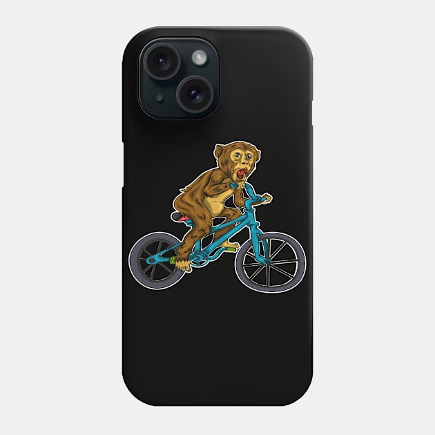 Monkey Cyclist Bicycle Phone Case by ShirtsShirtsndmoreShirts