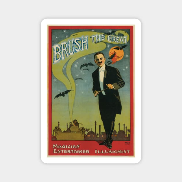 Vintage Magic Poster Art, Brush the Great Magnet by MasterpieceCafe