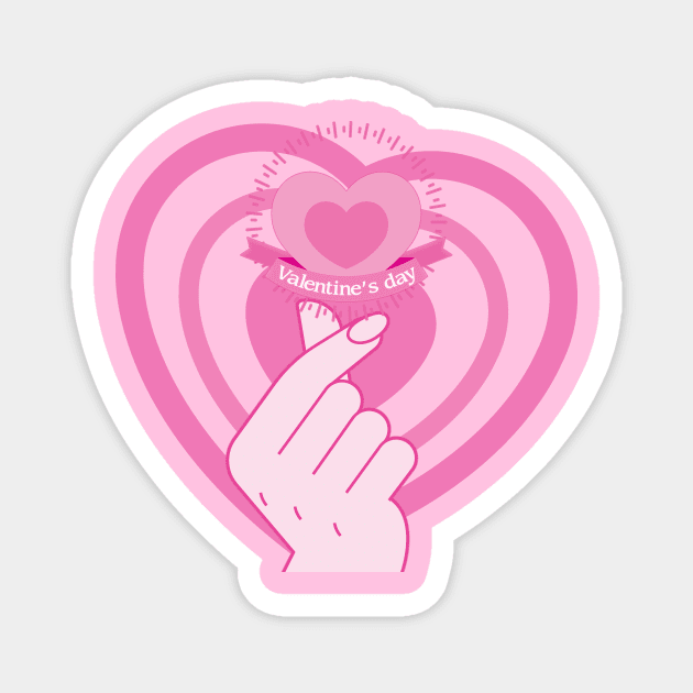 Finger Heart Valentine's Day Magnet by MagesticLuminous