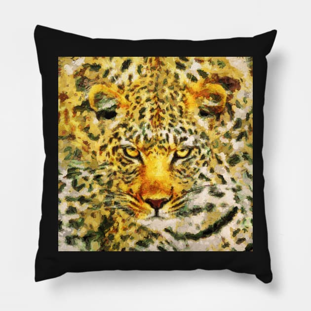 Big leopard head Pillow by Ariela-Alez