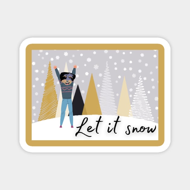 Let it Snow Magnet by Theoish