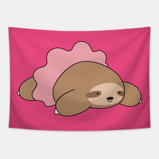 Pink Tutu Sloth Tapestry