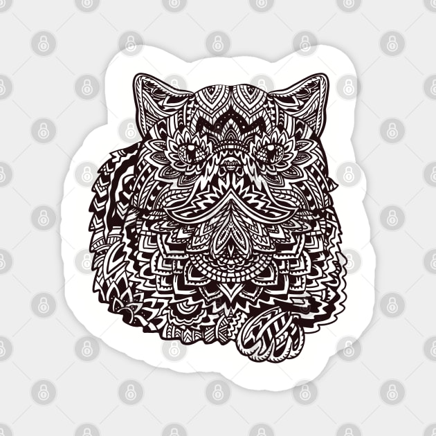 Cat Mandala Tattoo Magnet by huebucket