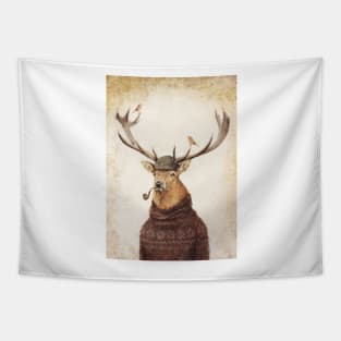 Funny Deer Thinking Tapestry