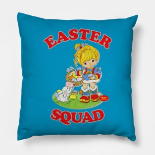 Easter Squad Rainbow Brite Distressed Pillow