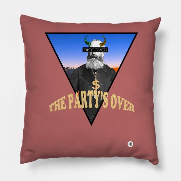 The Party's Over Pillow by jonathanquiver