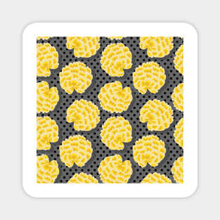 Yellow Large Peonies Flower Modern Magnet