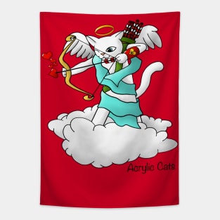 Valentine's Day Snow White Cupid Cat Tapestry