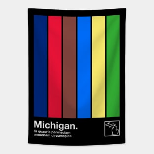 Michigan State Flag  // Original Minimalist Artwork Poster Design Tapestry