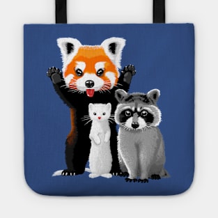 Raccoon, ferret and red panda Tote