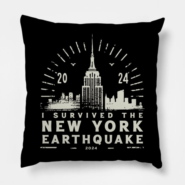I Survived The New York Earthquake Pillow by Trendsdk