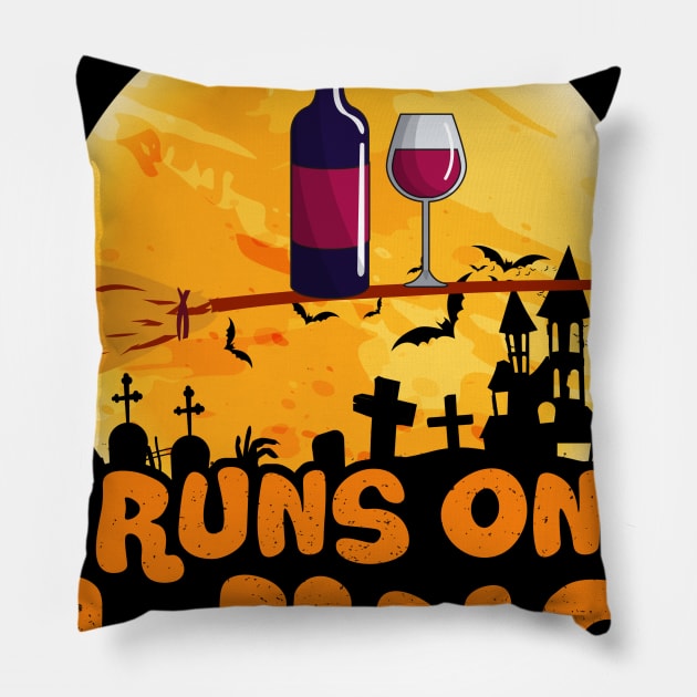 Latest My Broomstick Runs On Wine Halloween Costume Pillow by foxmqpo