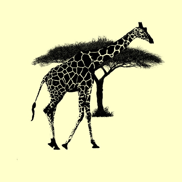 Giraffe with tree in Kenya / Africa by T-SHIRTS UND MEHR