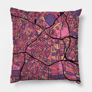 Los Angeles Map Pattern in Purple & Pink Pillow