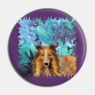 The Inquisitive Collie of the Psychedelic Dog Parade Pin