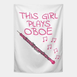 This Girl Plays Oboe, Female Oboist, Woodwind Musician Tapestry