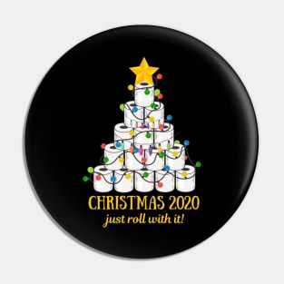 2020 Funny Quarantine Christmas Toilet Paper Tree Gifts Shirt Funny Christmas Lights Gifts Pin