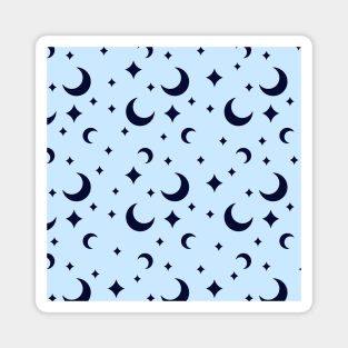 Cute Blue Moon Pattern Magnet