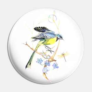 Grey Wagtail Pin