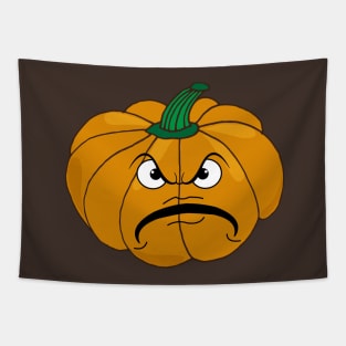 Funny Angry Halloween Pumpkin Tapestry
