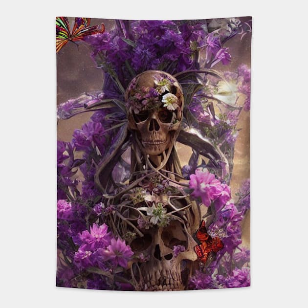 Bones and Botany Tapestry by levelsart