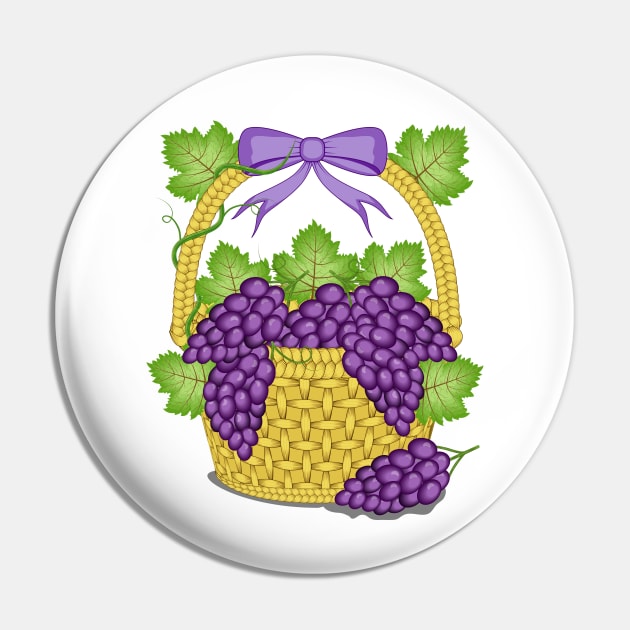 Grapes Basket Pin by Designoholic