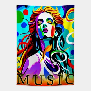 Beautiful Woman Music Vibes Tapestry