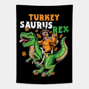 Turkey Saurus Rex Dinosaur Thanksgiving Turkey Day For Boys Celebrate Thanksgiving Funny Thanksgiving Tapestry