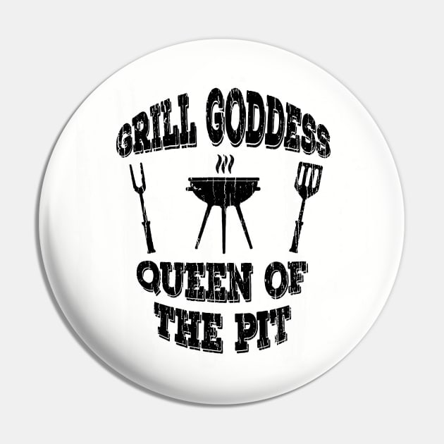 Grill Goddess Queen Of The Pit // Black Pin by Throbpeg