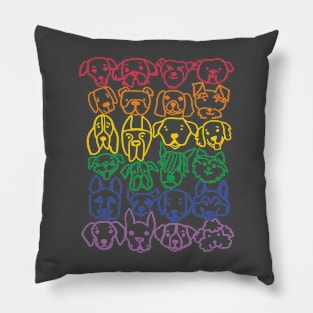 Rainbow Dogs Pillow