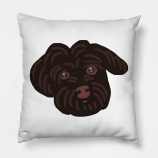 Cute Dark Chocolate Color Maltipoo Pillow