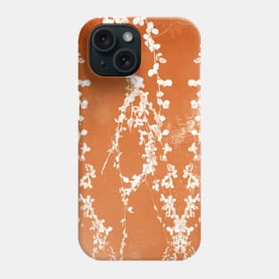 Ferns pattern, ferns, leaves, leaf, nature, botanical, tropical, exotic, orange, white, water, summer, reflection, sun, sunny-day, spring, autumn, Phone Case