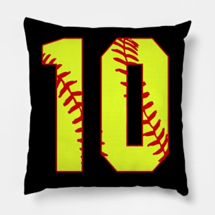 Fastpitch Softball Number 10 #10 Softball Shirt Jersey Uniform Favorite Player Biggest Fan Pillow