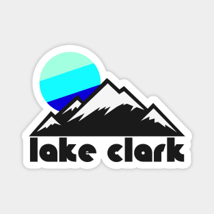 Retro Lake Clark ))(( Tourist Souvenir National Park Design Magnet