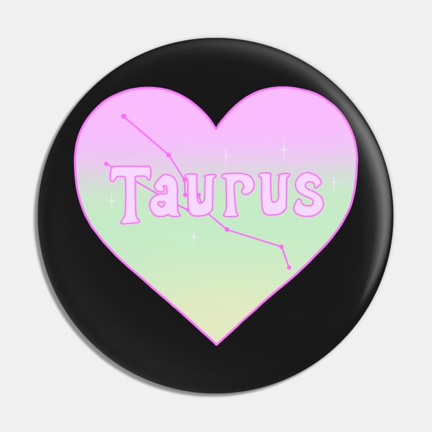 Taurus Constellation Heart Pin by novembersgirl