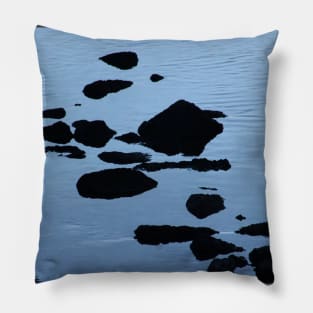 Rocky Seashore Evening Seascape Pillow