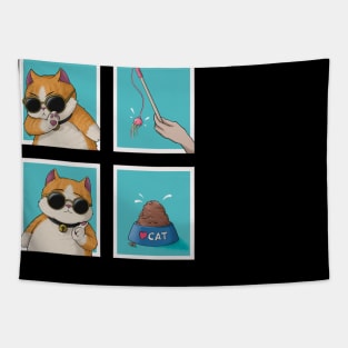 Cute cat drake memes Tapestry