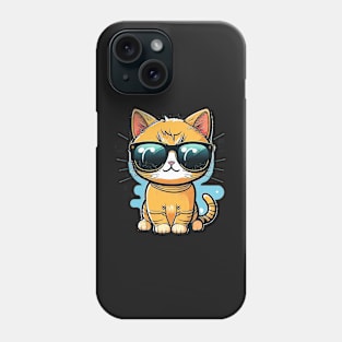 Cute Cat wearing sunglasses Phone Case