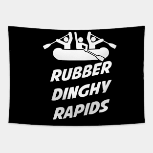 RUBBER DINGHY RAPIDS MENS FUNNY COMEDY FOUR LIONS RAFT BOAT KAYAK GIFT kayak Tapestry