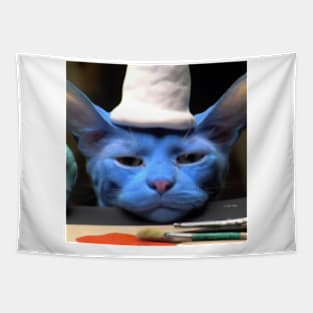 Furrylicious Smurf Cat Tapestry