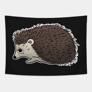 Cute hedgehog hand drawn walking to the left Tapestry