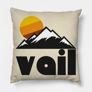 Retro Vail Colorado ))(( Tourist Souvenir Travel Design Pillow