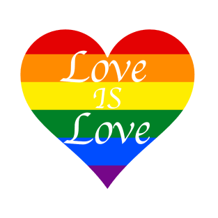 Love is Love rainbow heart with white background T-Shirt