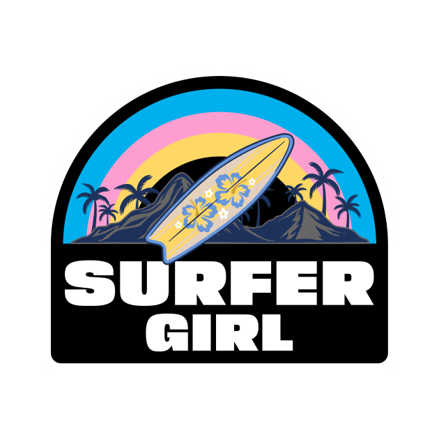 SURF Life Surfer Girl Surfboard by SartorisArt1