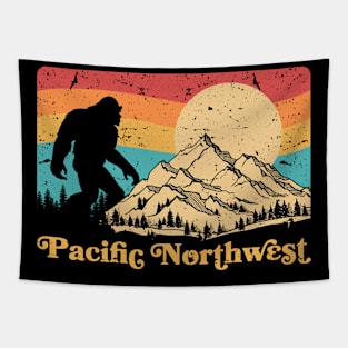 PNW - Pacific Northwest Bigfoot Mountains Vintage bigfoot gift Tapestry