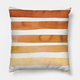 Watercolor Desert Sunset Summer Stripes Pillow