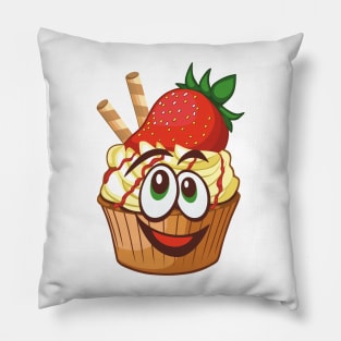 Cupcake with strawberries Pillow