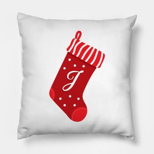 Christmas Stocking with the Letter J Pillow