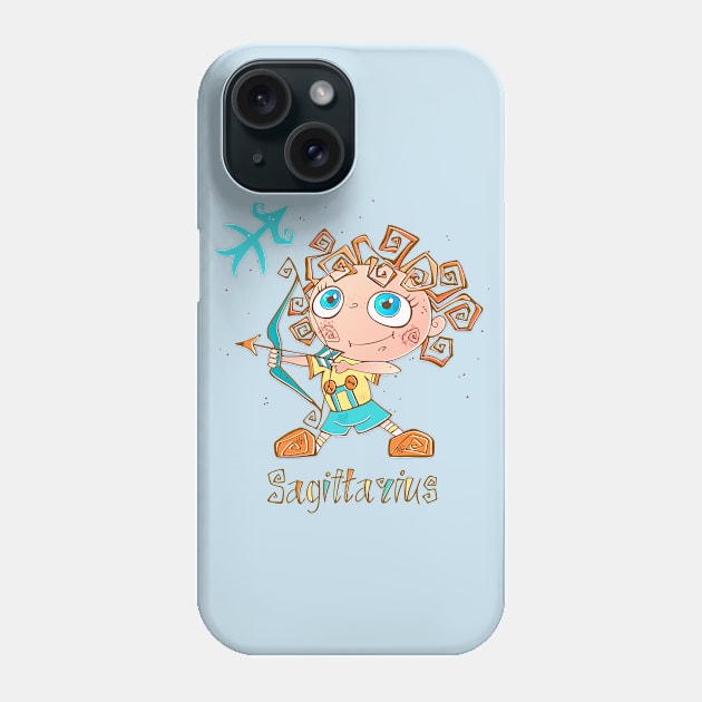 Sagittarius zodiac children Phone Case by Mako Design 